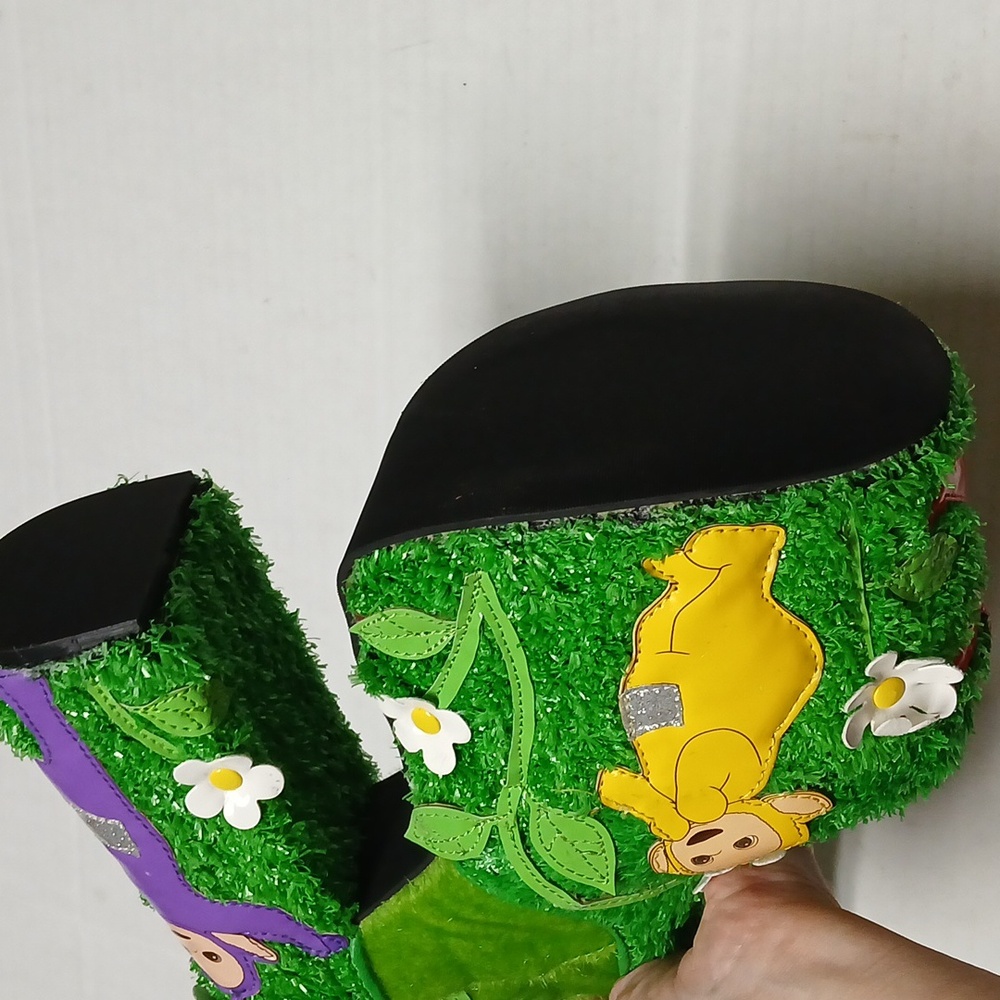 Dolls Kill x Teletubbies Platform Boots Multicolor Fur & Turf Kawaii RARE Size 6 - Picture 16 of 16